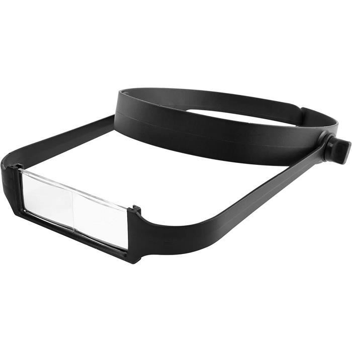 Lunettes Loupe Avec 2 Lumières LED, 8 Lentilles Détachables, Loupe à Montage Sur Tête, Lunettes