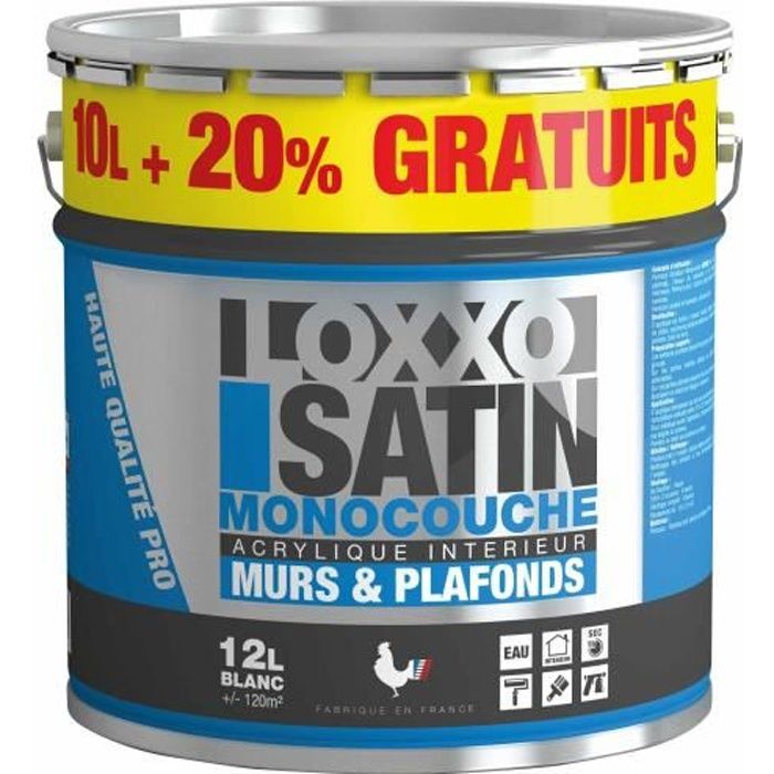 LOXXO Peinture Satin Monocouche 12L Blanc