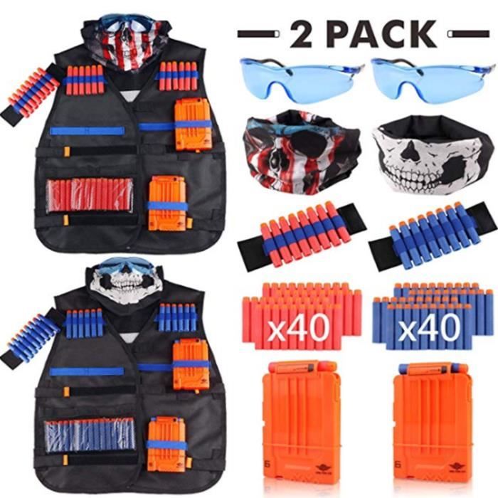 Gilet Tactique OFUN Pour Enfants - Compatible Nerf N-Strike - Avec Accessoires De Sécurité