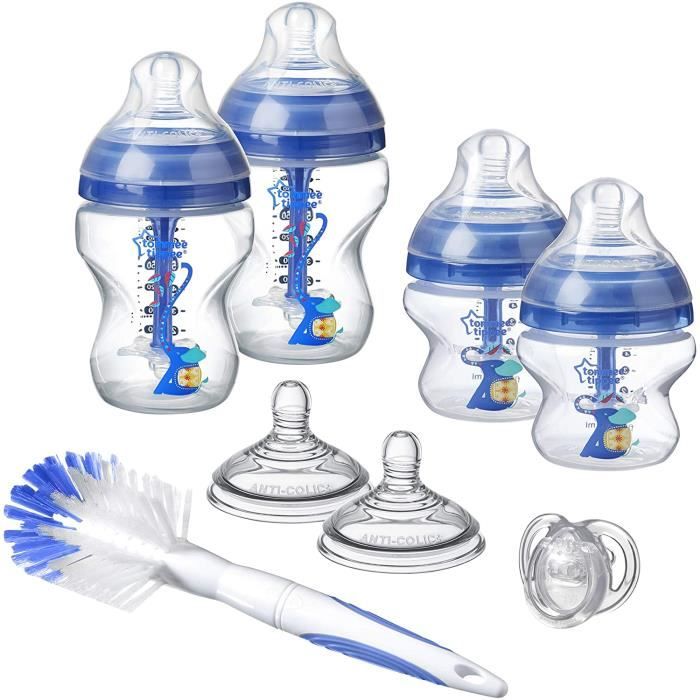 Tommee Tippee Biberon Anti Colique Avance Kit Naissance Pour Nouveau Ne Bleu Et Decore Cdiscount