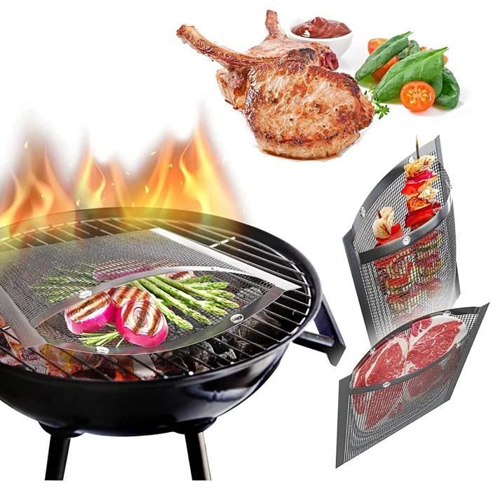 HERCHR Grillbeutel 22x27cm - Wiederverwendbare Anti-Haft BBQ Tasche Für Gemüse & Fleisch