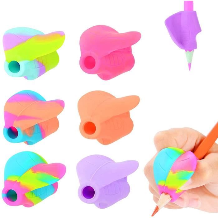 Lot De 10 Guides Doigts En Silicone Pour Crayons - Correction Posture écriture Enfants - Ambidextre - Coloré - Idéal Apprentissage 3 Ans Et Plus
