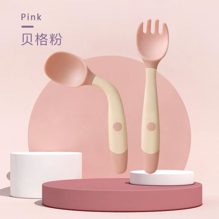 Couverts d'entraînement pour bébé - Fourchette et cuillère en silicone