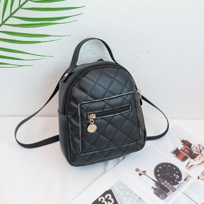 Sac à Dos Nena & Co. En Cuir Noir Brodé - Taille Moyenne - Modèle MTPB
