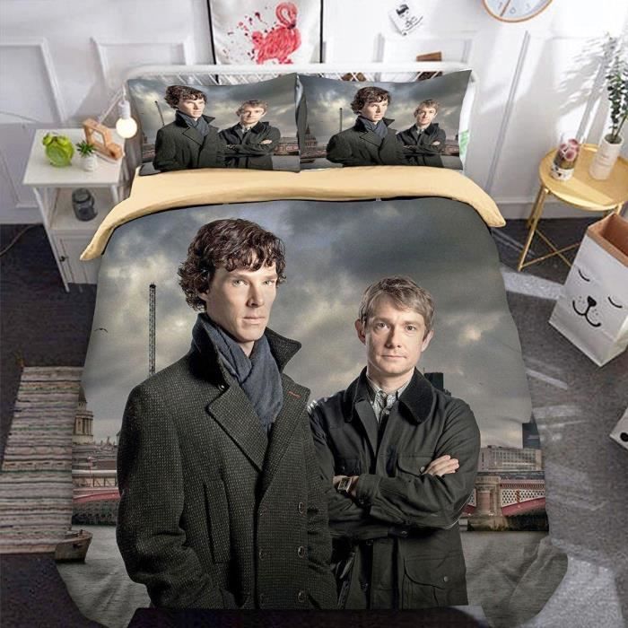 3D Parure de lit Set de Housse de Couette Sherlock 140X200CM 1130