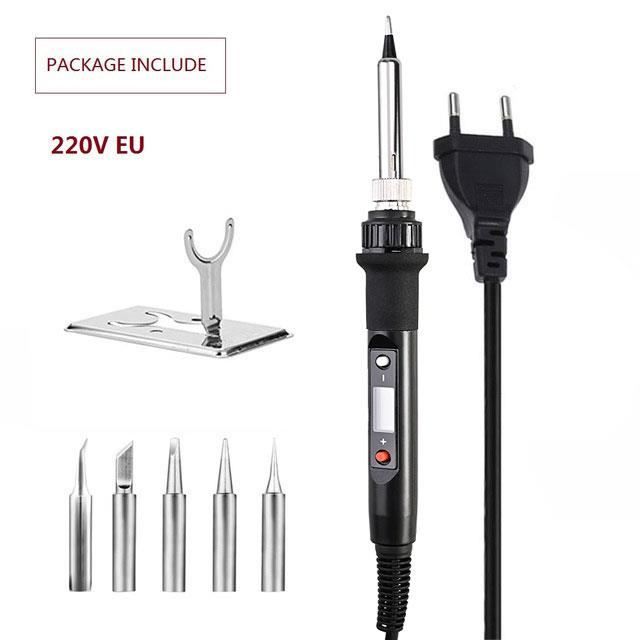 Fer à Souder JCD 80W 220V Réglable LCD 180-500°C - Kit 908S Avec Pointes, Neuf En Emballage - Pour électronique Et Bricolage