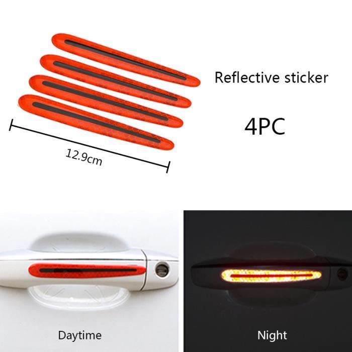 Kit Sécurité Réfléchissant – 4 Plaques Rouges + 1 Autocollant Fluorescent Pour Moto, Vélo, Casque