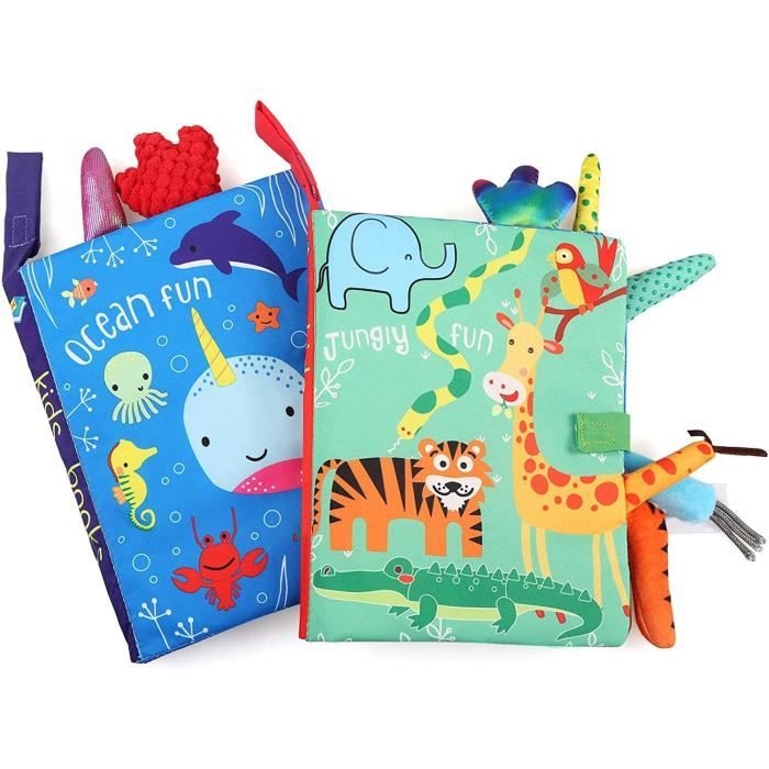 Livre Bebe Tissu 2pcs Livre De Tissu De Queue Educatif En Tissu Jouets Pour Enfants 3d Toucher Soft Book Exercice De Intelligence Cdiscount Au Quotidien
