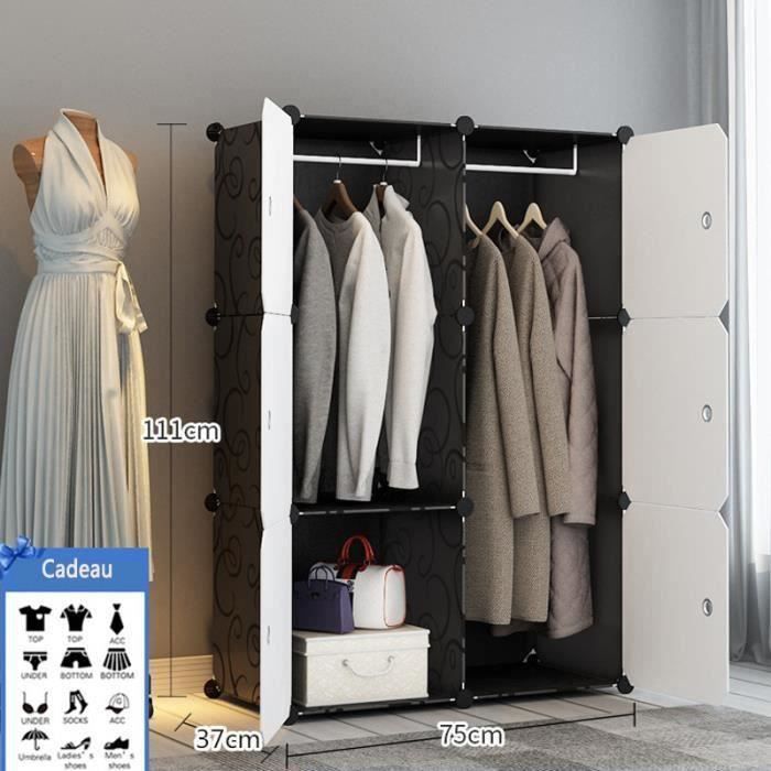 Armoire De Vetement De Rangement Plastique Garde Robe Simple 6