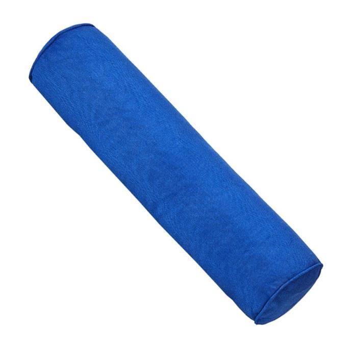 Coussin Lombaire Cylindrique pour Canapé Lit Traversin Coton Lin 10x40cm Bleu Foncé