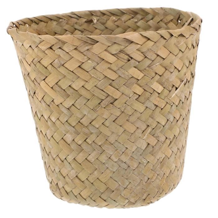 PANIER DE RANGEMENT Rotin Poubelle Osier Avec Anse Terrarium EUR 30,45