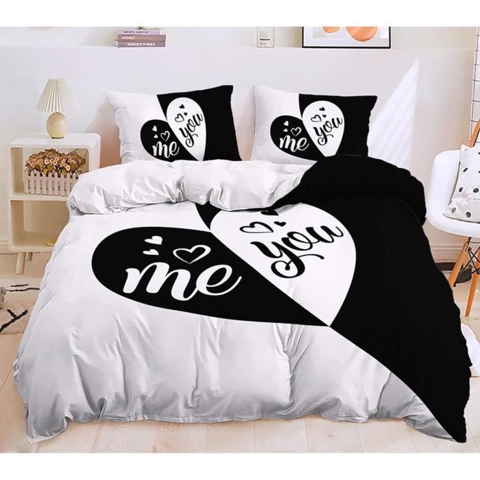 Luofanfei Housse De Couette 220x240cm Satin Blanc - Parure Lit 3 Pièces Avec 2 Taies 65x65cm - Microfibre Polyester
