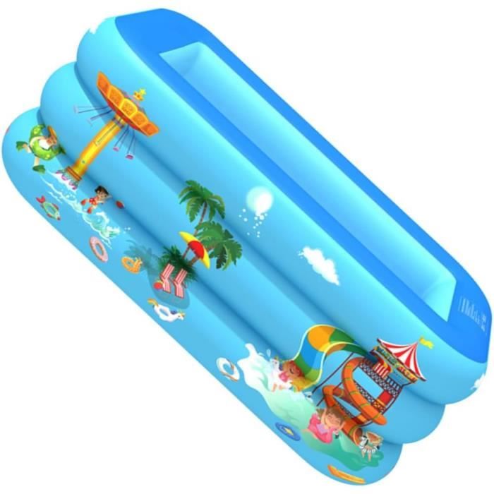 KONTONTY - Piscine Gonflable Enfants 120 X 85 X 35 Cm - Matelas à Eau Bleu Ciel - PVC Résistant - Jeux Eau Été - Interaction Parent-Enfant