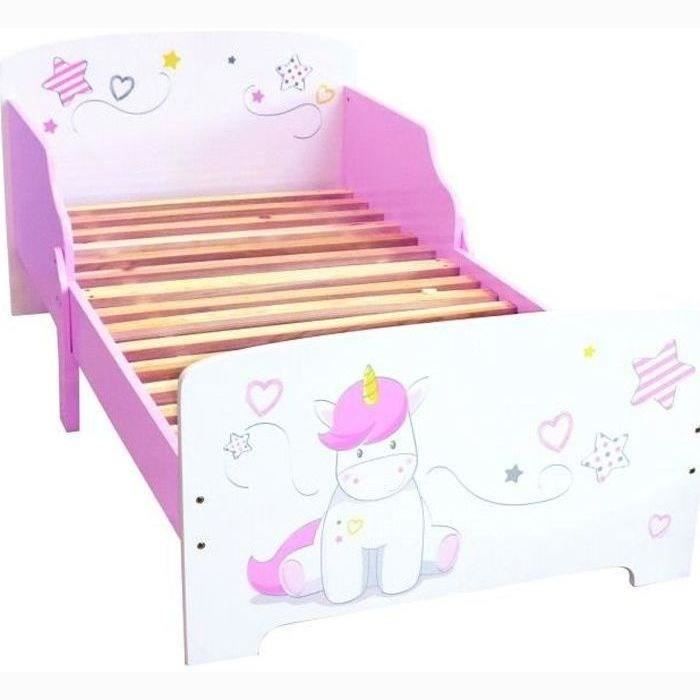 fun house licorne lit 140x70 cm avec lattes pour enfant