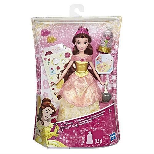 Poupées Disney Princesses La Belle et La Bête - Belle Robe Enchantée et  Paillettes