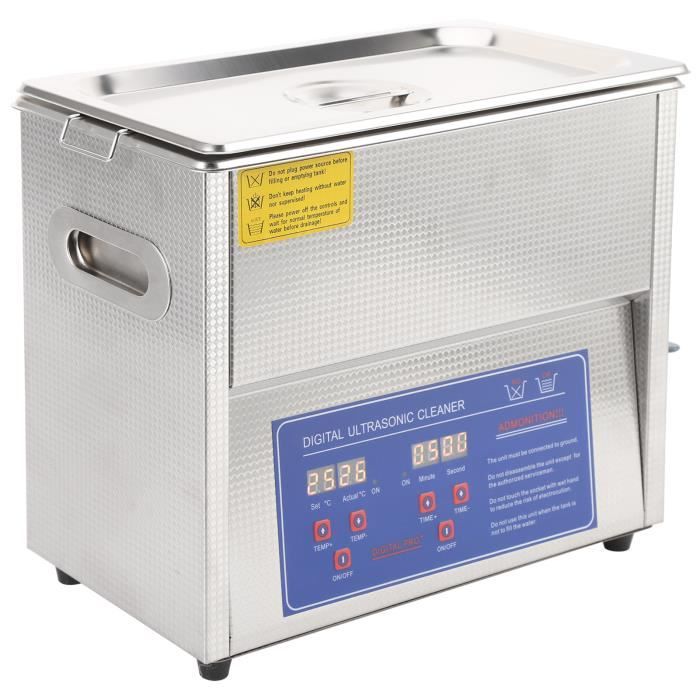 Nettoyeur à ultrasons 6L DUOKON - Machine de nettoyage à ultrasons avec  chauffage, minuterie et affichage LED - Cdiscount Electroménager