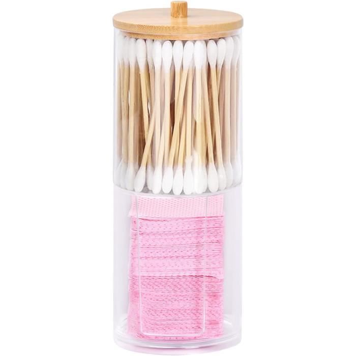 3 Boîtes De Rangement En Bambou Pour Cotons-tiges – Rangement Salle De Bain Et Coiffeuse - 9