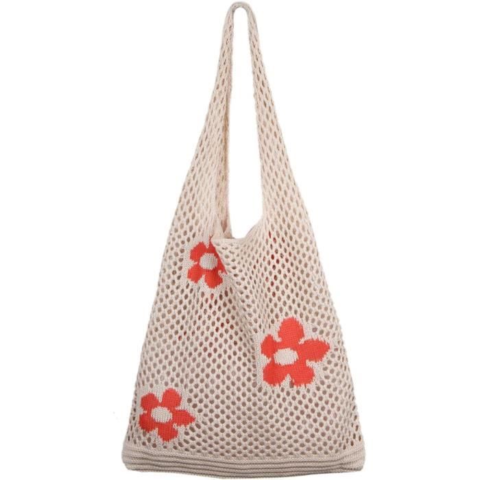 CORIOS Sac Plage Femme Bohème Toile Grande Capacité - Cabas Épaule Avec Glands Multicolore, Léger Et Élégant Pour Vacances, Shopping, Quotidien