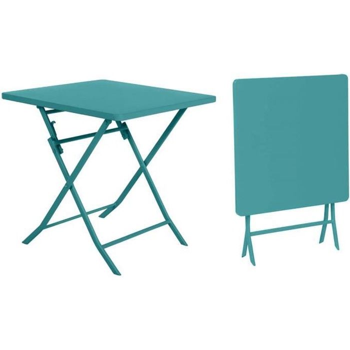 Table de jardin Hespéride carrée Greensboro 70 x 70 cm Emeraude