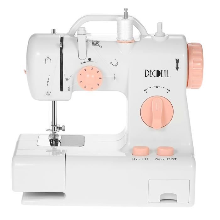 Mini Machine à Coudre Portable Outbit Petite Machine à Coudre Pour Débutants Avec Lumière LED Intégrée Et Pédale 12 Points, Machine à Coudre électrique Portable Double Fil (rose Sewing Machine