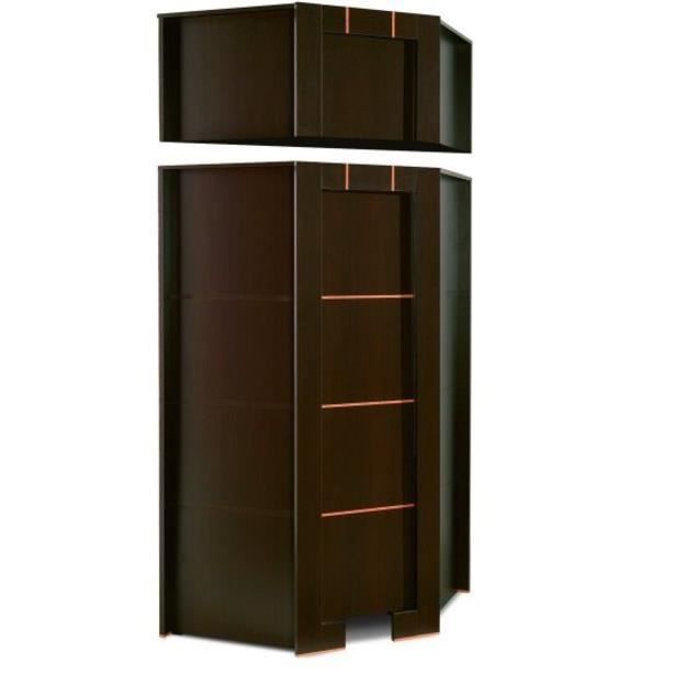 Armoire Dressing D Angle 1 Porte Moderne Wenge Avec Surmeuble
