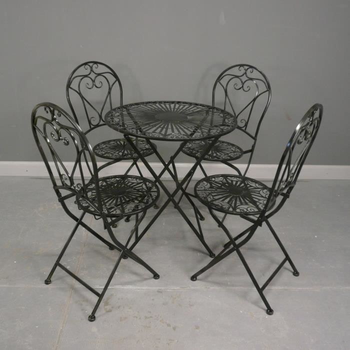 Salon De Jardin En Fer Forge Achat Vente Ensemble Table Et