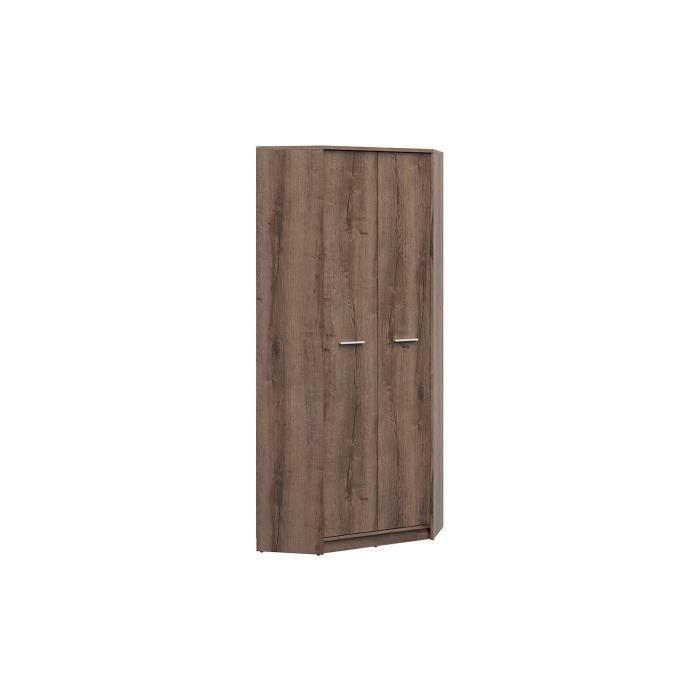 AGATTA Armoire d'angle chambre Style scandinave 197x79.5x79.5 cm