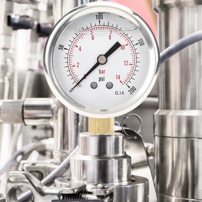 Syveco Manomètre Axial Baignoire 100 Mm 0-1,6 Bar - Acier Inoxydable 1/2 BSP Série 1628