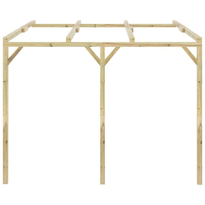 Pergola à Appentis En Pin Traité Vert - Dimensions 2 X 4 X 2,2 M - Facile à Assembler - Pour Terrasse Ou Jardin