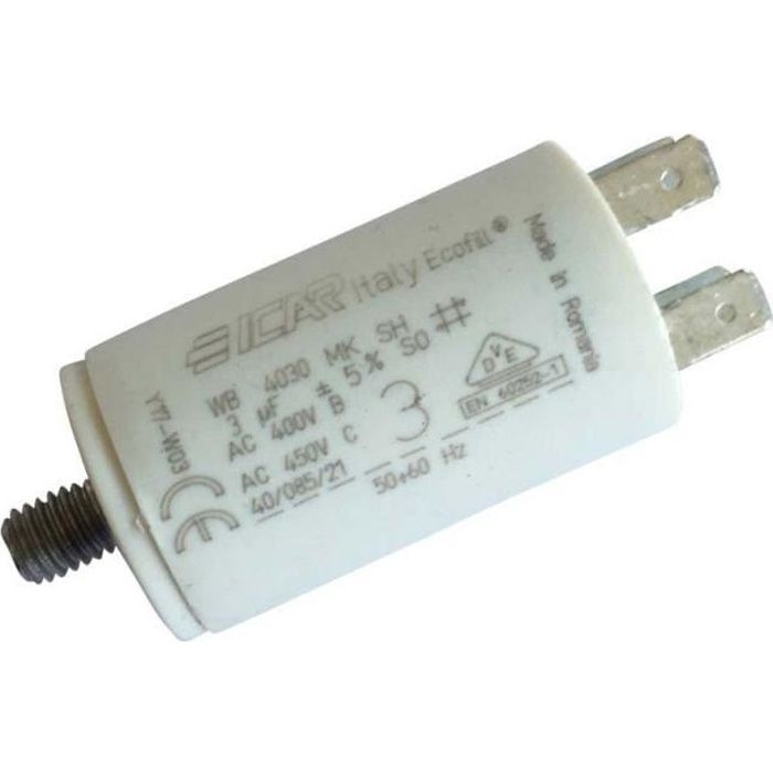 Condensateur Permanent Moteur A Cosse 3 µf Achat Vente Condensateur Condensateur Permanent Moteur Cdiscount