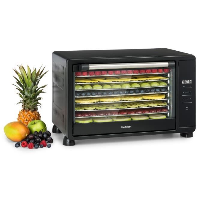 Déshydrateur alimentaire - Klarstein - 8 plateaux 650W - 35 à 80 ° C - Écran LCD tactile - Déshydrateur fruits et légumes - Noir