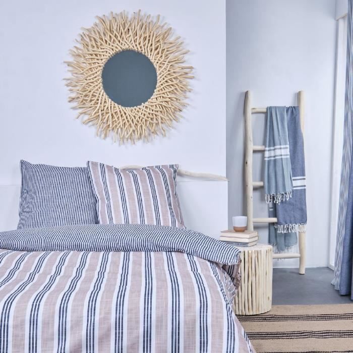 Parure de lit TODAY Kargo 220x240 cm 2 personnes coton imprimé rayé