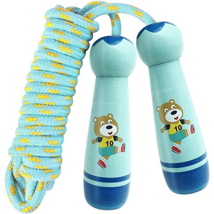 Corde à Sauter Enfant Réglable - Poignée Bois Antidérapante - Licorne Colorée - Sport Et Jeu
