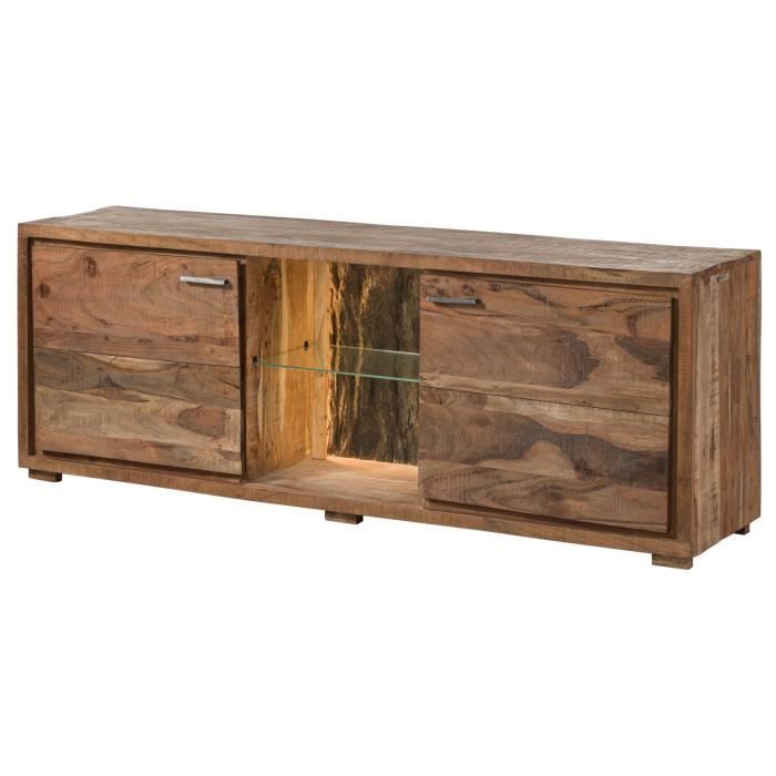 BARK meuble TV N° 111 175x40x63 bois dacacia laqué (bois naturel)