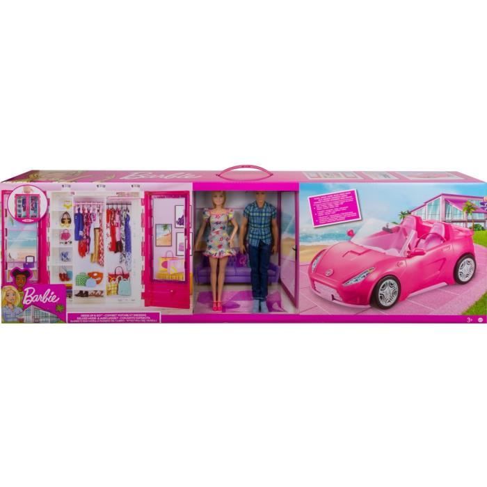 Coffret Barbie 4 en 1 Cabriolet Dressing Poupee Ken Accessoires Set Poupee Mannequin 1 Carte Tigre Cdiscount Jeux Jouets