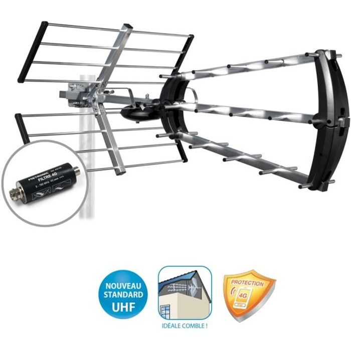 METRONIC 415044 Antenne trinappe avec filtre 4G - antenne rateau, avis et  prix pas cher - Cdiscount