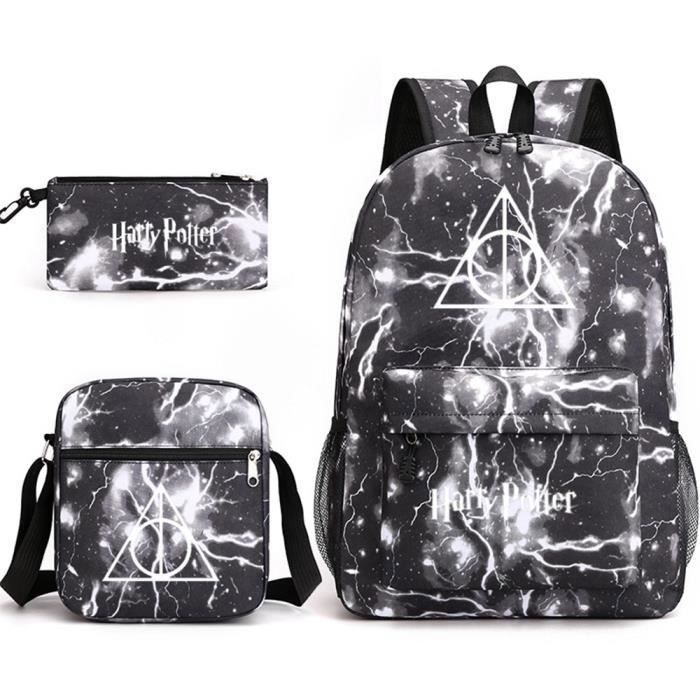 3 pièces Sac a dos ecole Cartable college Cartable scolaire enfant fille garconXD142 Gris5