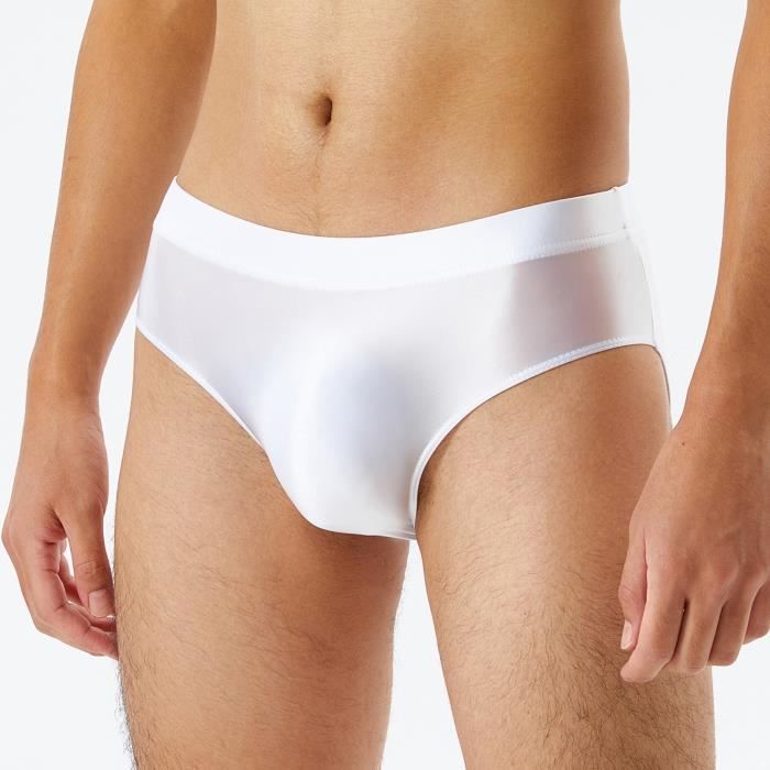 YIZYIF String Homme Sexy Slip de Bain Brillant Bikini Taille Basse Elastique Shorty Tanga Boxers M XXL Blanc Cdiscount Pret a Porter