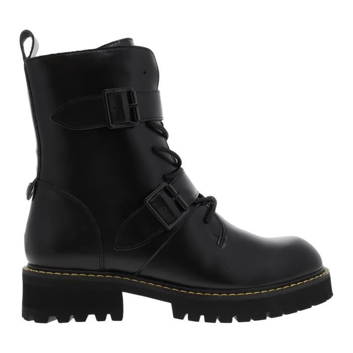 boots femme - chattawak - messina - cuir - noir - talon bottier 4cm