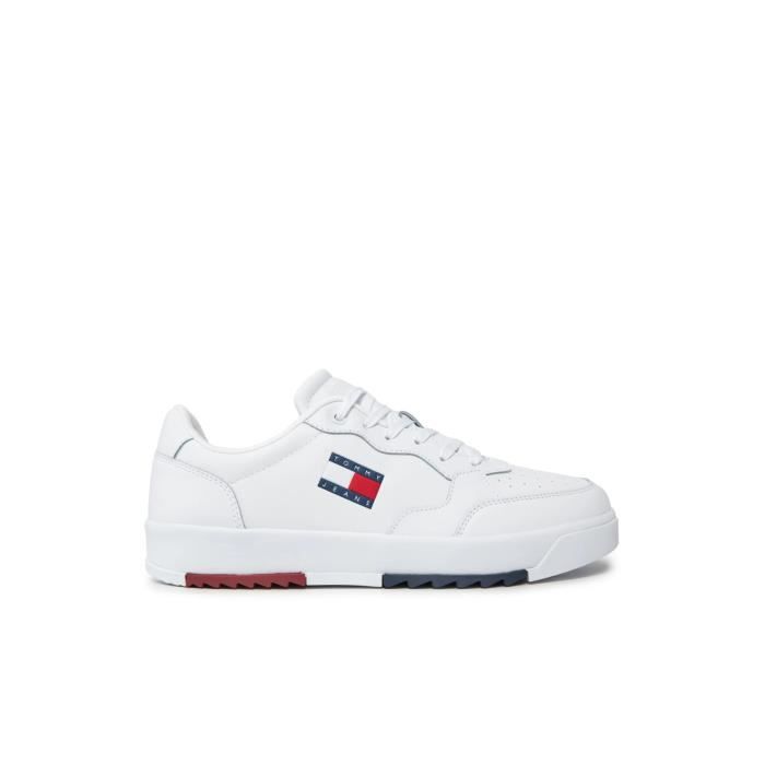 Sneakers basses cuir Tommy Jeans Homme Blanc Cdiscount Chaussures