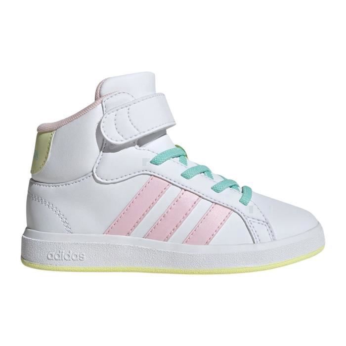Adidas Baskets - ADIDAS - Grand Court Mid - Enfant - Confortables - Amorti - Semelle en caoutchouc