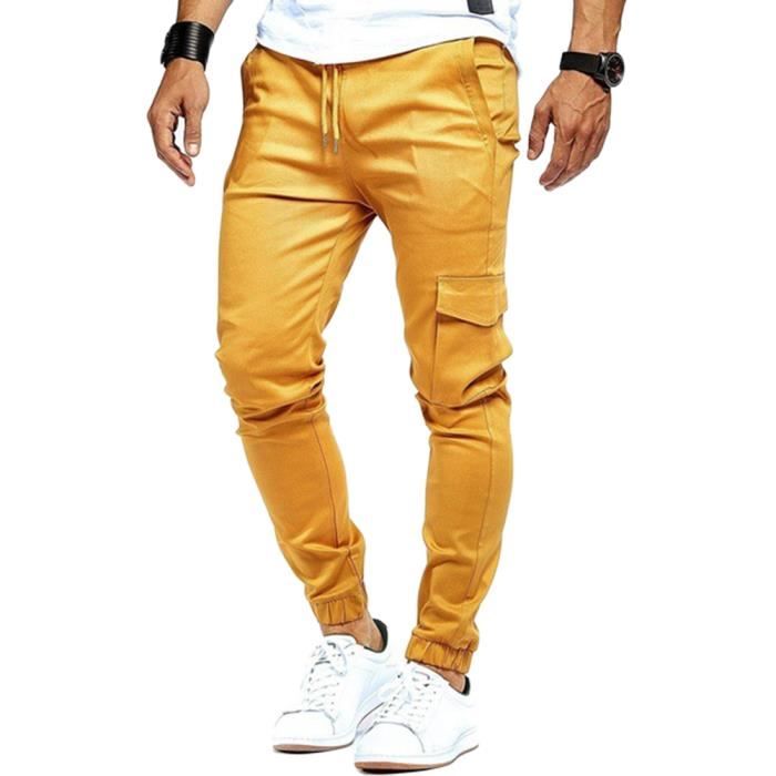 Pantalon cargo jaune discount homme