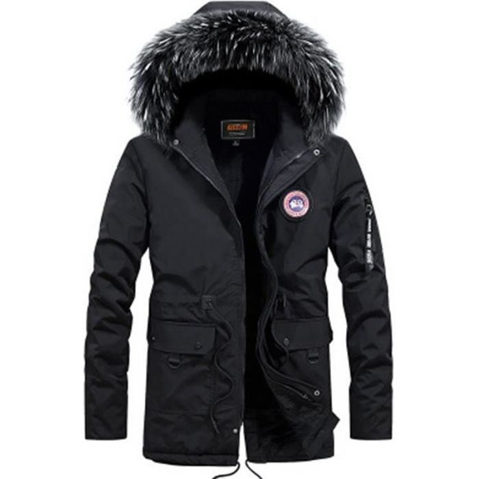 Parka Homme Avec Chapeau Detachable Parka Homme Middle Long Parka