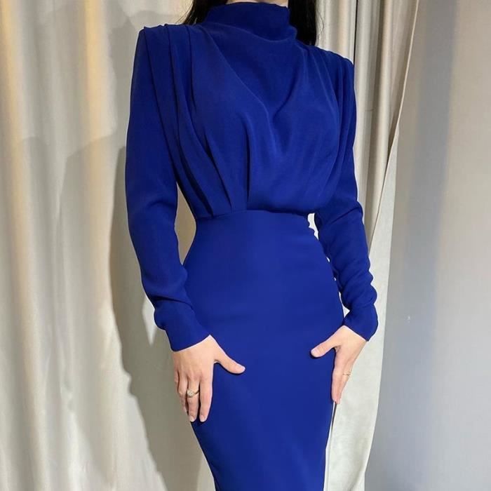 Robe col montant manche longue sale