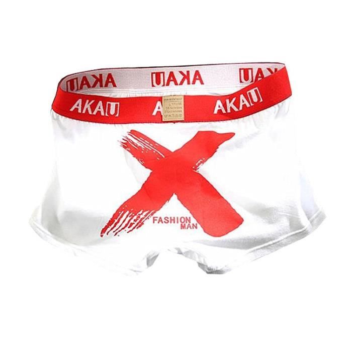Sous vetement Boxer en coton confortable pour homme sous vetement de marque respirant short dessin anime Type X WHITE 1pc Blanc Cdiscount Pret a Porter