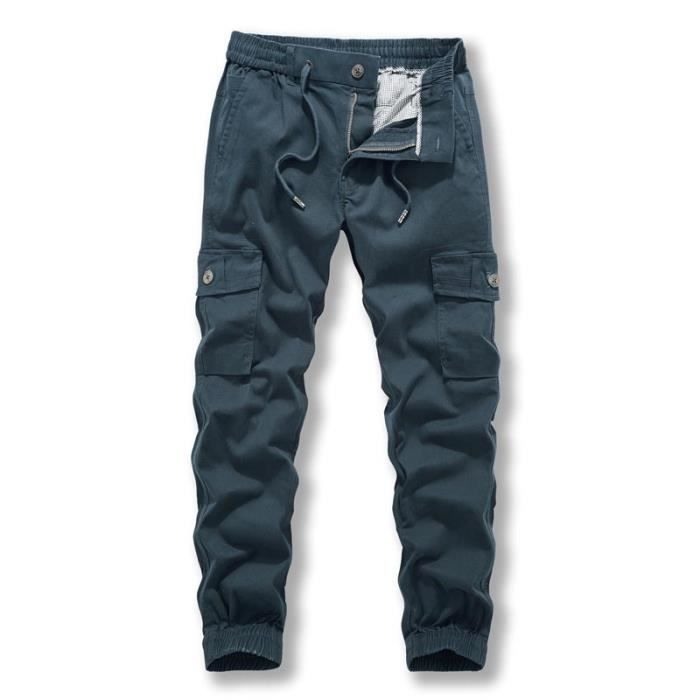 Pantalon Homme Chino Business Coupe Droite Stretch Pantalon Elegant Couleur Unie Tissu Confortable - Kaki Kaki - Prêt-à-Porter