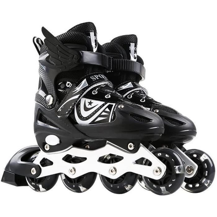 Patins à Roulettes Cariboo Ballerina Enfants - Taille Adjustable 31-35 - Roues LED Et Paillettes - 2 Modes Débutant/Confirmé