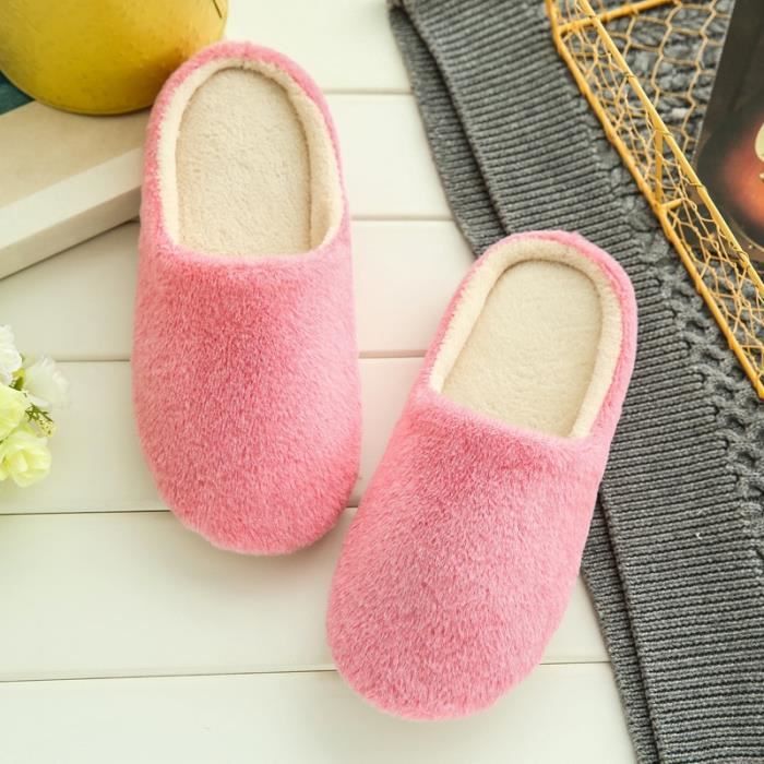 Chaussons D’intérieur NOGRAX – Semelle épaisse, Doublure Peluche, Antidérapants, Pour Homme Et Femme