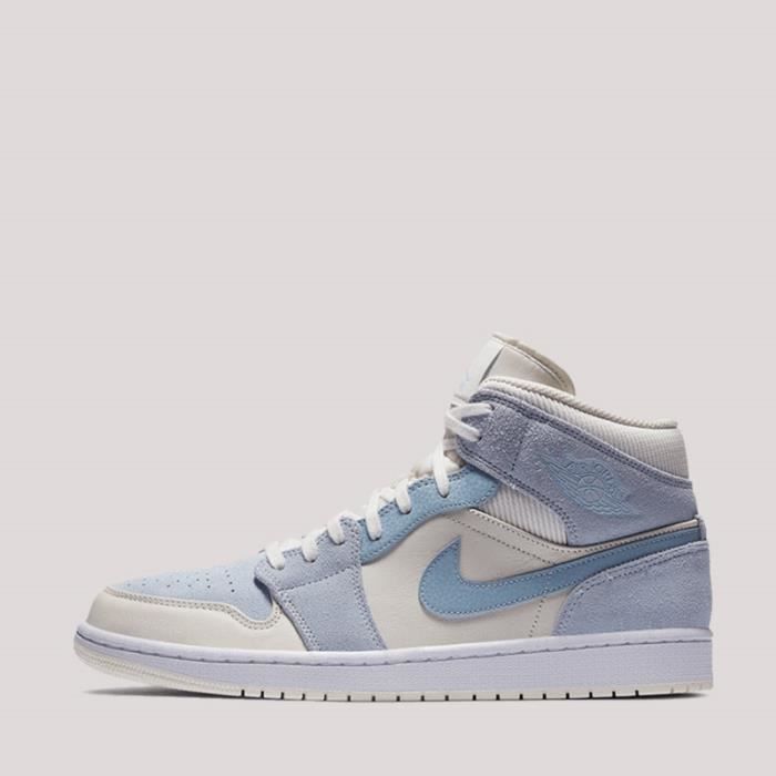 air jordan 1 mid mixed textures blue tan