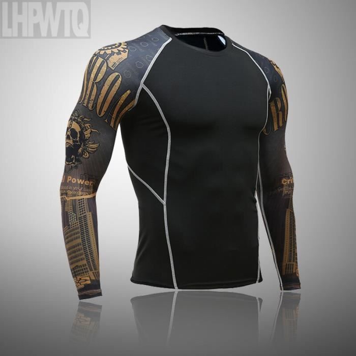 Ensemble de sous v??tements thermiques pour hommes leggings de Fitness tactiques MMA combinaison 